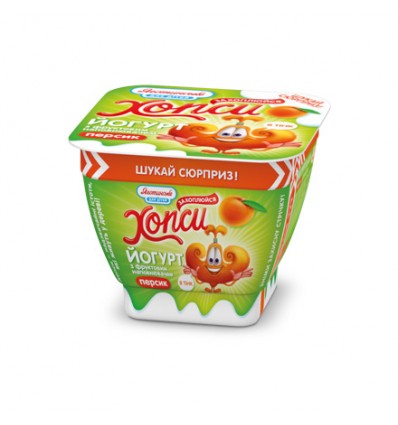Йогурт Яготинське для дітей Хопси Персик 1,5% 115г