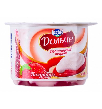 Йогурт Дольче Полуниця двошаровий 3,2% 4х115г