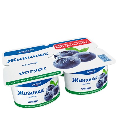 Йогурт Danone Живинка чорниця 1.5% 4х115г