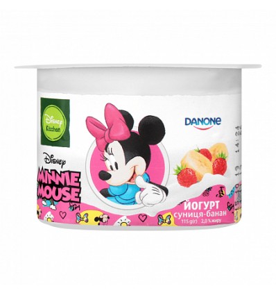 Йогурт Danone Disney суниця-банан 2% 115г