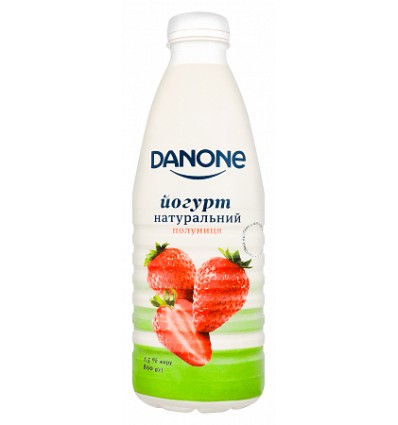 Йогурт Danone Полуниця натуральний питний 1,5% 800г