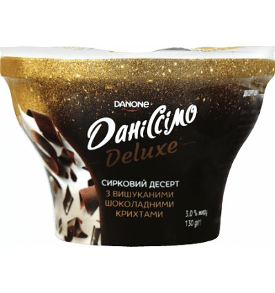Десерт сирковий Danone Даніссімо Deluxe шоколадна крихта 3% 130г