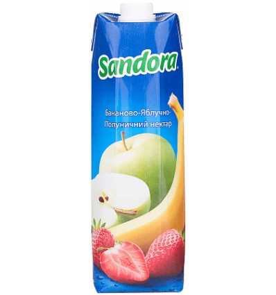 Нектар Sandora бананово-яблучно-полуничний 950мл