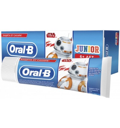 Зубна паста Oral-B Junior Ніжна м'ята фторовмісна дитяча з 6-ти років 75мл