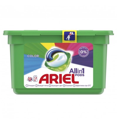 Капсули для прання Ariel PODS 3 в 1 Color автомат 12шт 27г