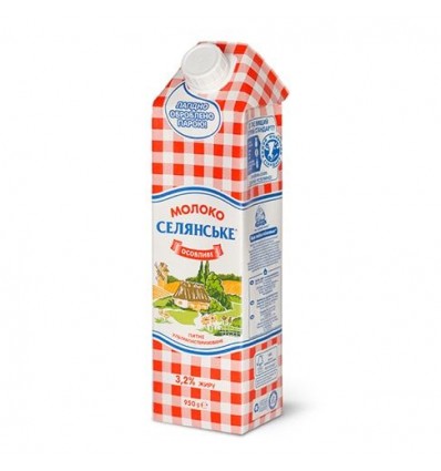 Молоко Селянське Особливе ультрапастеризоване 3.2% 950г