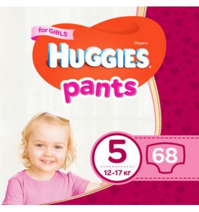 Підгузки-трусики Huggies для дівчаток 5 12-17кг 68шт