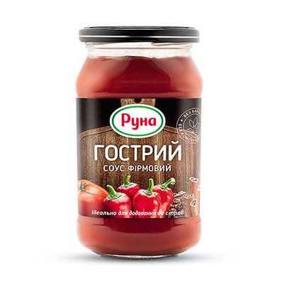 Соус томатний Руна Гострий фірмовий 485г