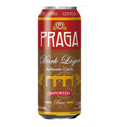 Пиво Praga Dark Lager темне з/б 4,8% 0,5л