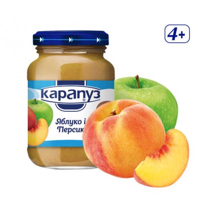 Пюре Карапуз з яблук і персиків дитяче з 4 місяців 200г