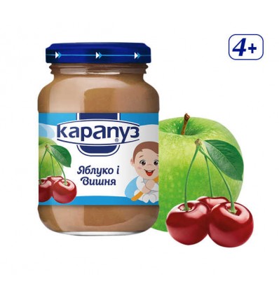 Пюре Карапуз з яблук і вишень з цукром дитяче з 4 місяців 200г