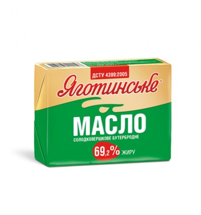 Масло Яготинське бутербродне солодковершкове 69.2% 200г