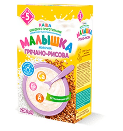Каша молочна Малиш гречано-рисова для дітей з 5 місяців 250г