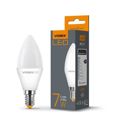 Лампа світлодіодна Videx LED C37E 7W E14 4100K