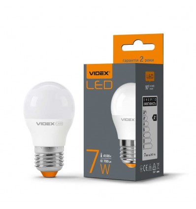 Лампа світлодіодна Videx LED G45E 7W E27 4100K