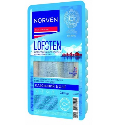 Оселедець Norven філе в олії 240г