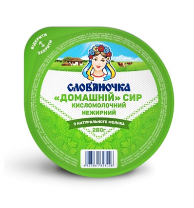 Сир кисломолочний Слов'яночка домашній нежирний 280г