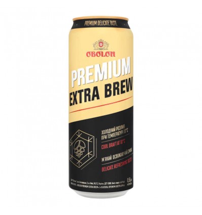 Пиво Obolon Premium Extra Brew світлe з/б 4,6% 0.5л