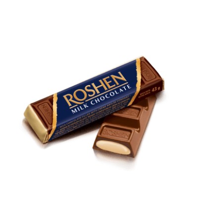 Батончик Roshen молочно-шоколадний з начинкою крем-брюле 43г