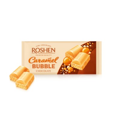 Шоколад Roshen пористий білий карамельний 80г