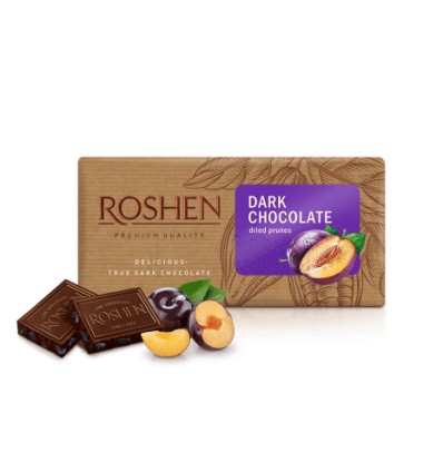 Шоколад Roshen чорний з чорносливом 90г