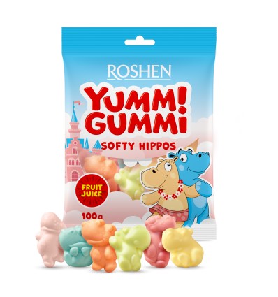 Цукерки Yummi Gummi Softy Hippos 100г