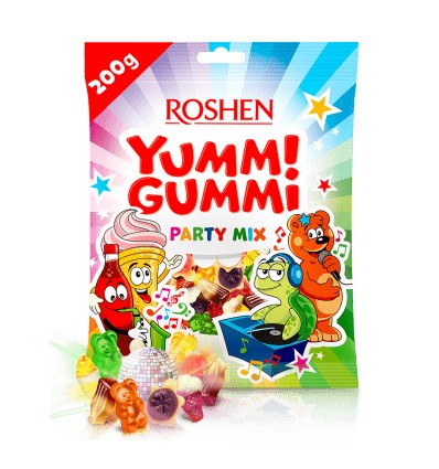 Цукерки Roshen Yummi Gummi Party mix 200г