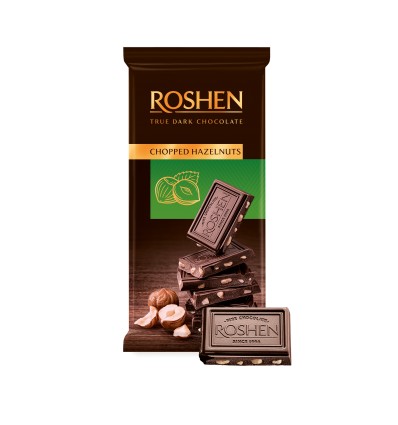 Шоколад Roshen Chopped hazelnuts з подрібненим лісовим горіхом 85г
