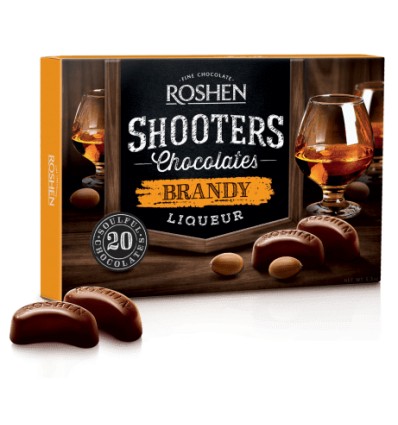 Цукерки шоколадні Roshen Shooters з бренді-лікером 150г