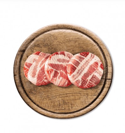 Біфштекс в беконі яловичина та свинина зі спеціями охолоджений