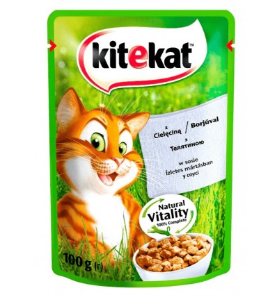 Корм для котів Kitekat з телятиною в соусі 100г
