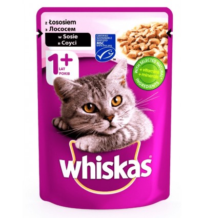 Корм для котів Whiskas з лососем в соусі 100г
