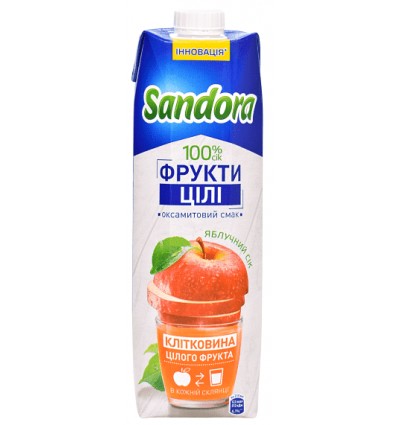Сік Sandora Цілі фрукти Яблучний 950мл