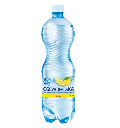 Вода Оболонська зі смаком лимона сильногазована 6х2л